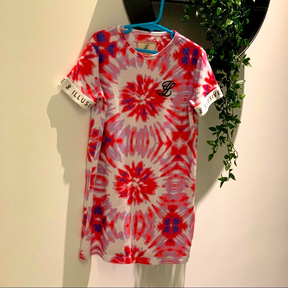 Illusive London Tie dye t-shirt dress- Size 7-8 - Picture 2 of 4
